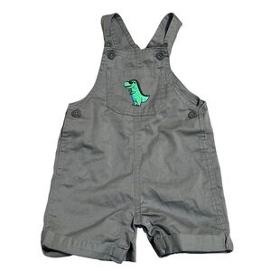 Kidgets Overalls Gray Green Dinosaur 18M
